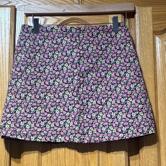 MANGO Women's Black & Pink Floral Print Mini A-Line Skirt Small - Picture 3 of 9